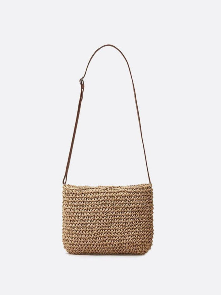 Bolso bandolera de paja y crochet