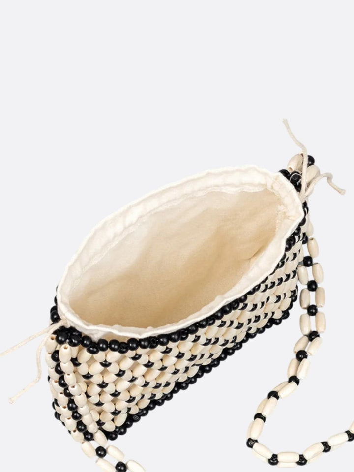 Bolso de hombro con perlas