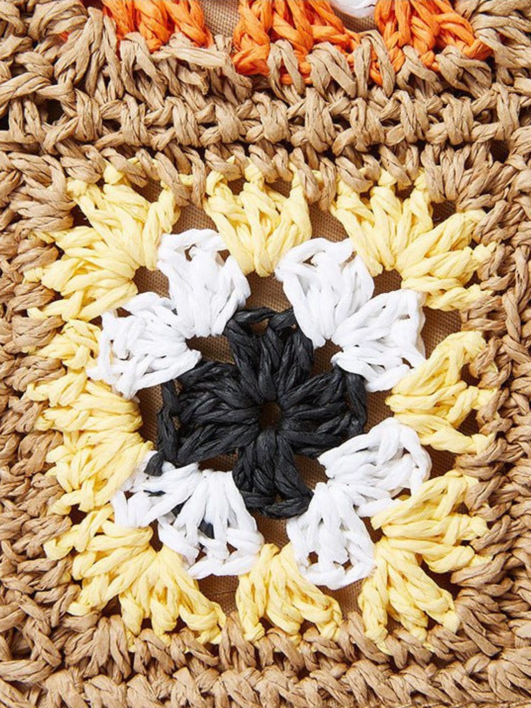 Bolso bandolera de paja y crochet
