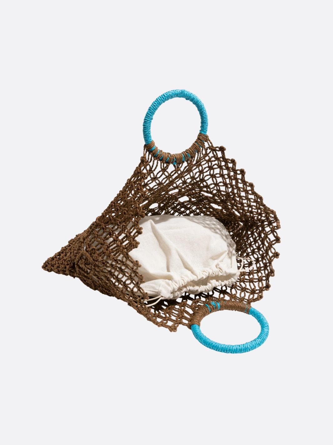 Bolso tote de malla y crochet