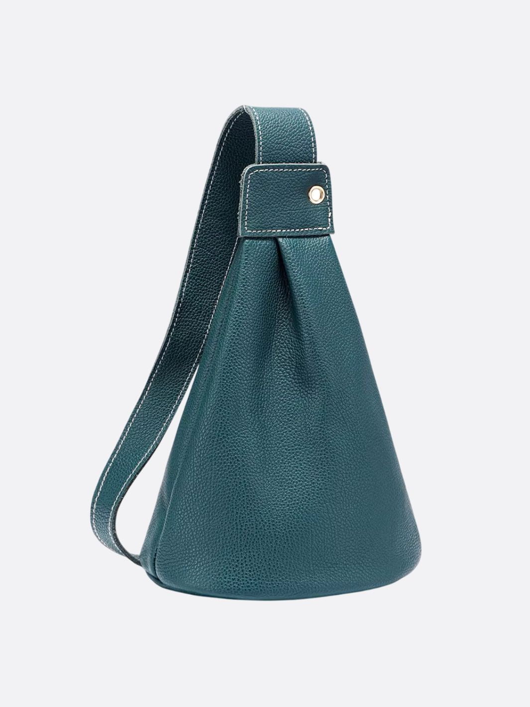 Sac cuir bandoulière large bleu foncé