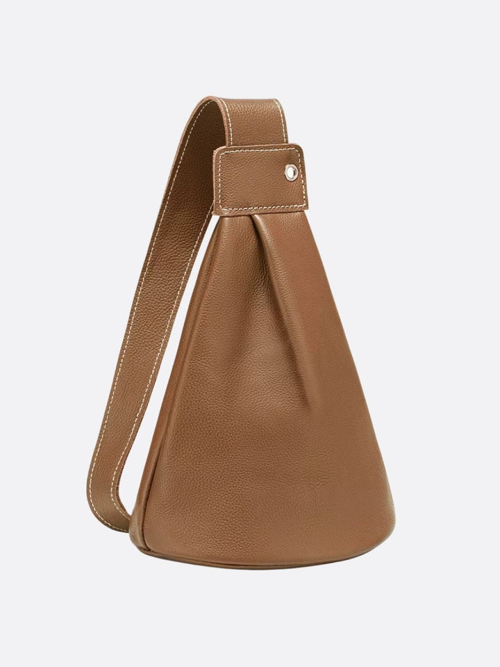 Sac cuir bandoulière large camel
