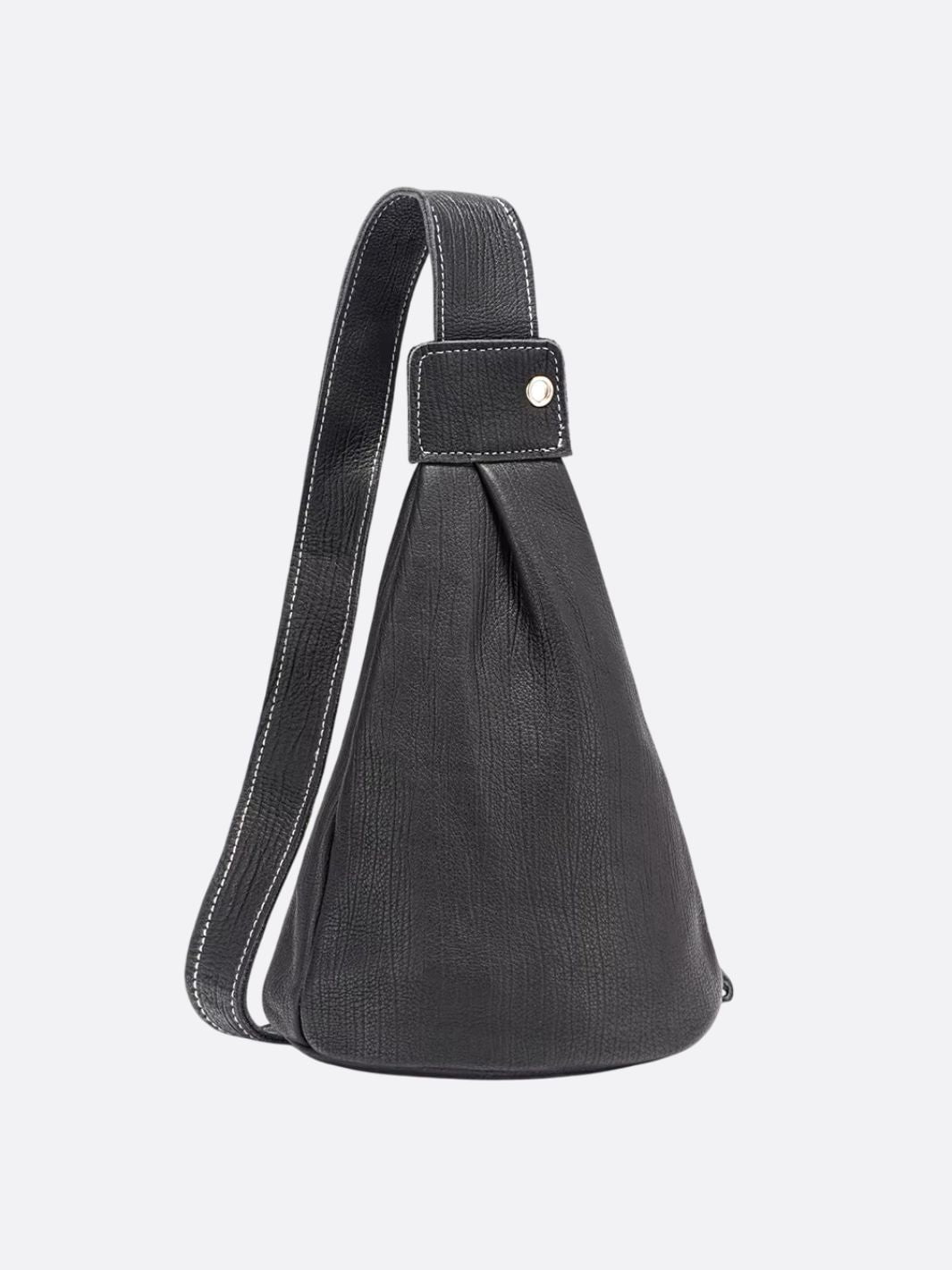 Sac cuir bandoulière large noir