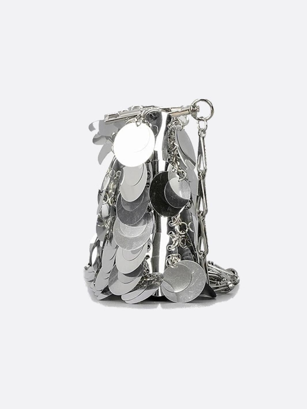 Bolso de lentejuelas plateadas